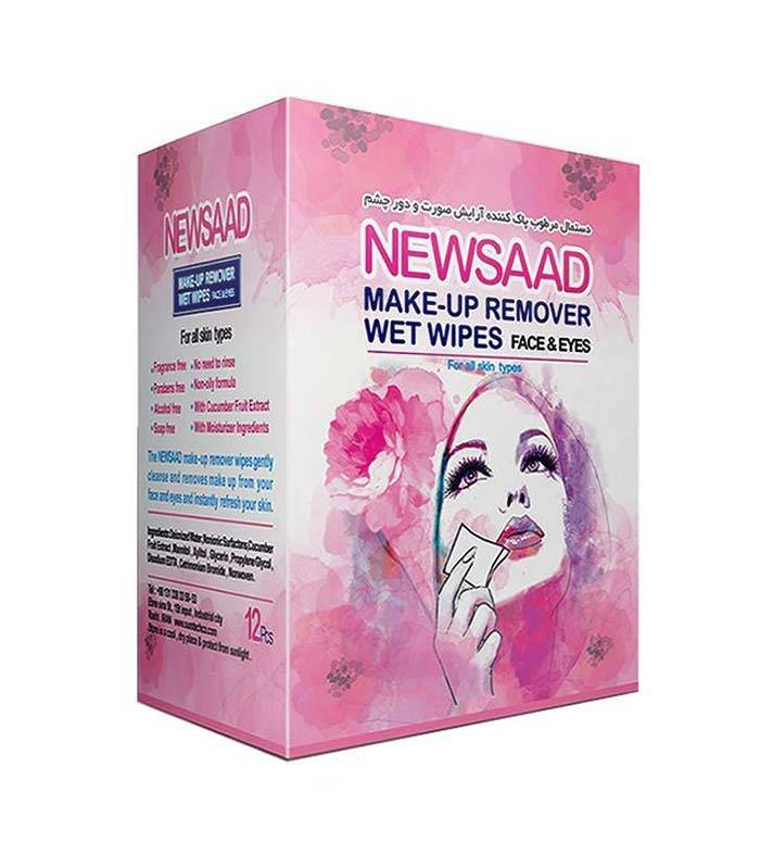 نیوساد دستمال آرایش پاک کن شاسه ای 12عددی