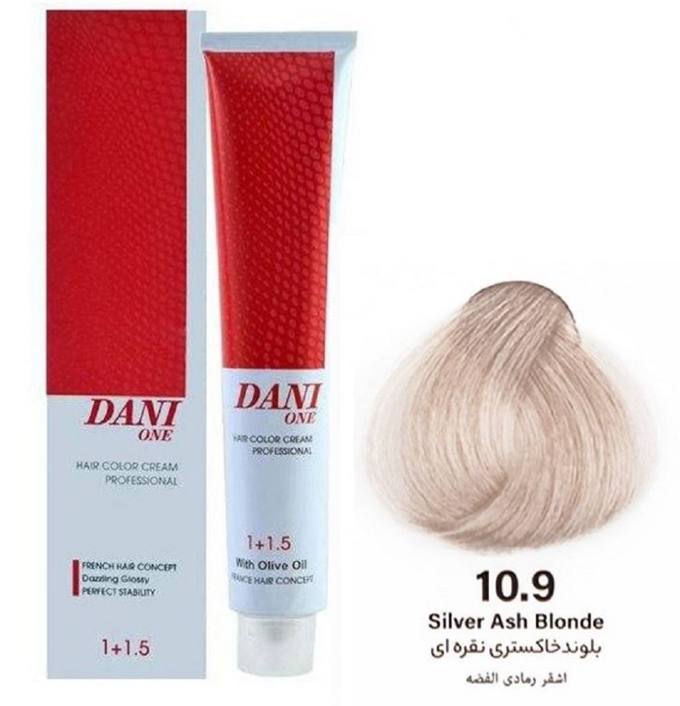 رنگ مو بدون آمونیاک بلون خاکستری نقره ای 10/9 دنی وان 100 میل