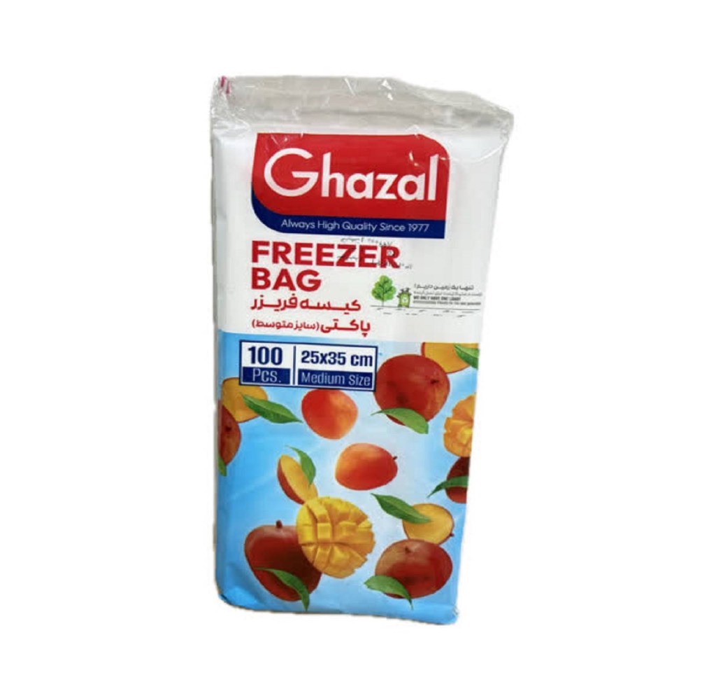 غزال کیسه فریزر لفاف دار 100 عددی