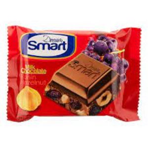 شکلات شیری کشمش و فندق دریم اسمارت 50گرم شیرین عسل