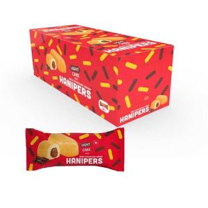 هانیپرز کیک روغن وانیلی با مغزی کرم کاکائویی جعبه 24 عددی