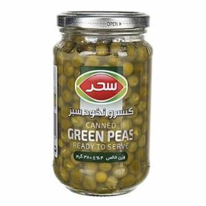 کنسرو شیشه نخود فرنگی 380 گرم سحر