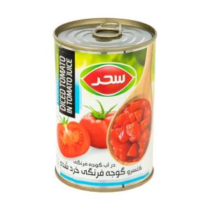 کنسرو گوجه خرد شده قوطی 400گرم سحر