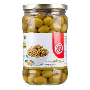 زیتون شور بی هسته شیشه 630 گرم بیژن