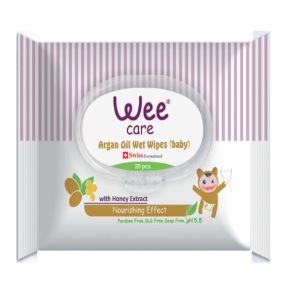 وی دستمال مرطوب کودک حاوی روغن آرگان درب دار 20 عددی