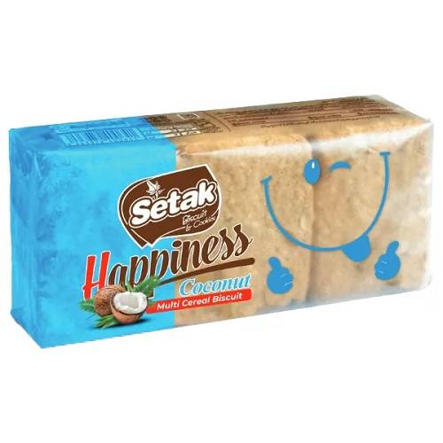 ستاک بیسکوئیت چند غله نارگیلی هپی نس 200گرم