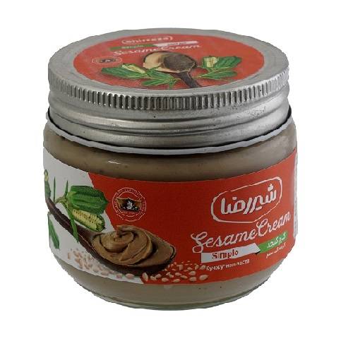 شیر رضا کرم کنجد ساده شیشه 200گرم