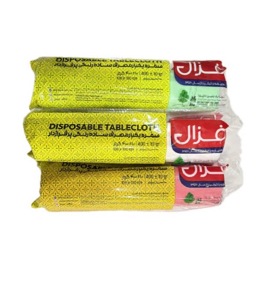 غزال سفره یکبار مصرف 400گرمی رنگی ساده