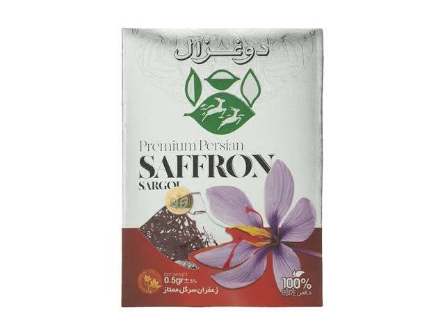 زعفران رشته ای بریده ممتاز دوغزال 0.5 گرم